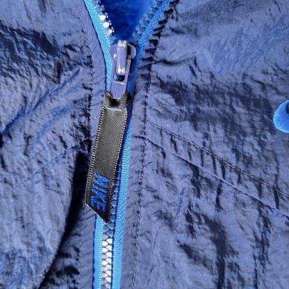Vintage Nike Windbreaker Jacket M Blue White 90s Y2K Sporty Track Zip Streetwear - Picture 10 of 10